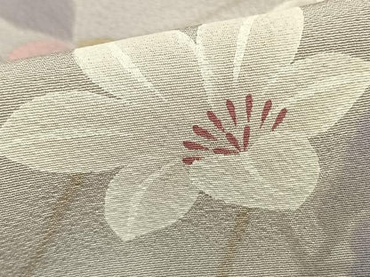 平和屋着物▽訪問着 単衣 手描き 草花文 暈し染め 正絹 逸品 未使用 AAAZ1425fy