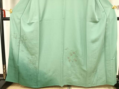平和屋着物▽訪問着 単衣 中国三大刺繍 汕頭刺繍 スワトウ刺繍 几帳花文 正絹 逸品 AAAZ1427fy