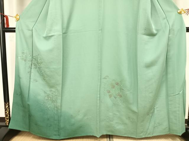 平和屋着物▽訪問着 単衣 中国三大刺繍 汕頭刺繍 スワトウ刺繍 几帳花文 正絹 逸品 AAAZ1427fy