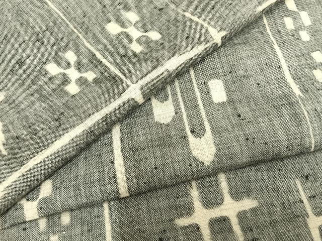 平和屋着物▽上質な紬 単衣 絣柄 正絹 逸品 AAAZ1434fy