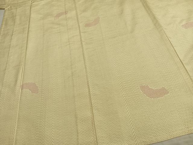 平和屋着物▽上質な紬 単衣 幾何学文様 正絹 逸品 AAAZ1435fy