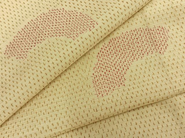 平和屋着物▽上質な紬 単衣 幾何学文様 正絹 逸品 AAAZ1435fy