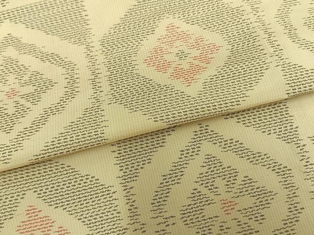 平和屋着物▽上質な紬 単衣 市松亀甲文様 正絹 逸品 AAAZ1439fy