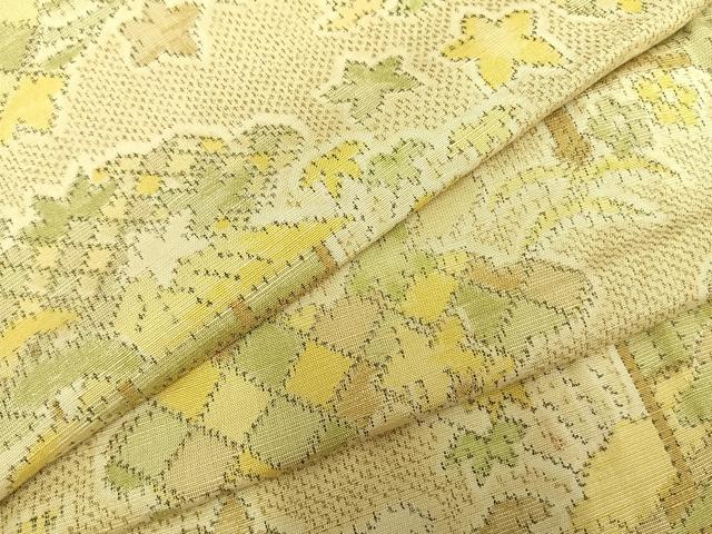 平和屋着物▽上質な紬 単衣 風景文 正絹 逸品 AAAZ1440fy