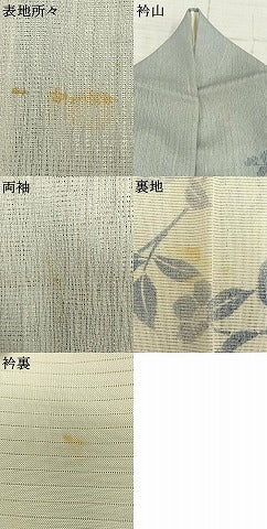 平和屋着物▽訪問着 無双 紗袷 紗×絽 手描き 枝花文 正絹 逸品 AAAZ1444fy