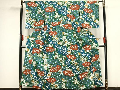 平和屋着物▽上質な小紋　単衣　辻が花　正絹　逸品　AAAZ1445fy