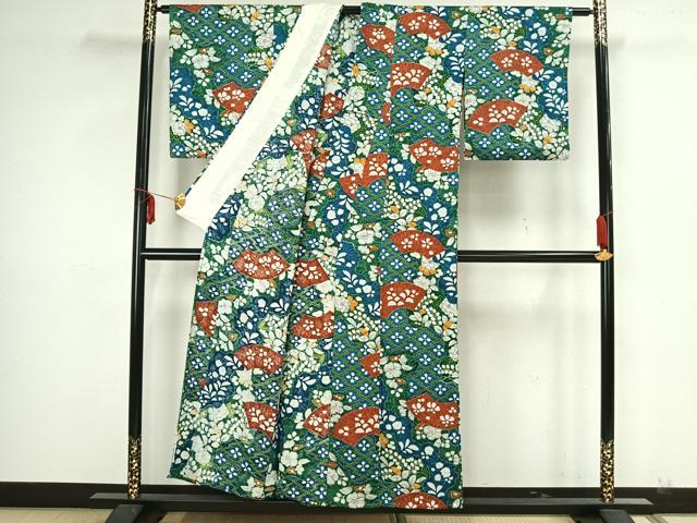 平和屋着物▽上質な小紋　単衣　辻が花　正絹　逸品　AAAZ1445fy