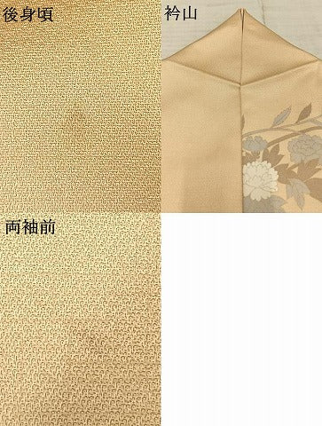 平和屋着物▽訪問着　単衣　御所車花文　金彩　正絹　逸品　AAAZ1448fy