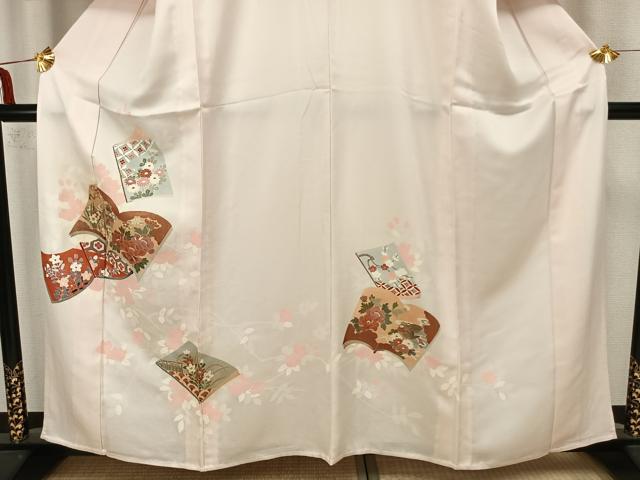 平和屋着物▽訪問着　単衣　花鳥冊子文　正絹　逸品　AAAZ1450fy