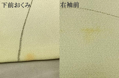 平和屋着物▽上質な小紋 単衣 手描き 草花文 暈し染め 反端付き 正絹 逸品 AAAZ1454fy