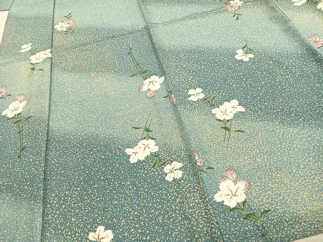 平和屋着物▽小紋 単衣 草花文 洗える着物 AAAZ1457fy