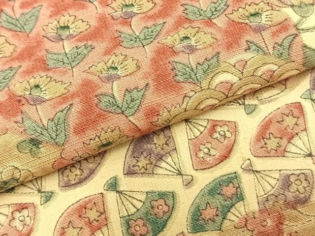 平和屋着物▽上質な小紋 単衣 紬地 切嵌文 正絹 逸品 AAAZ1463fy