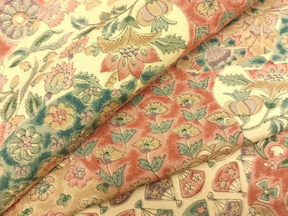 平和屋着物▽上質な小紋 単衣 紬地 切嵌文 正絹 逸品 AAAZ1463fy