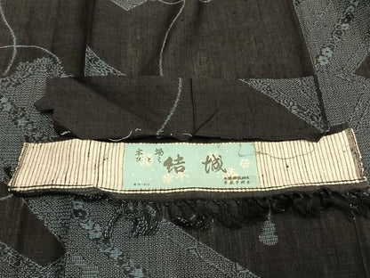 平和屋着物＊夏物 本場結城 100亀甲 短冊花文 苧麻手紡糸 証紙付き 逸品 未使用 AAAZ1464fy