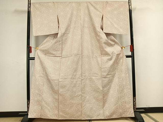 平和屋着物▽本場大島紬　単衣　7マルキ　麻の葉文様　正絹　逸品　AAAZ1467fy