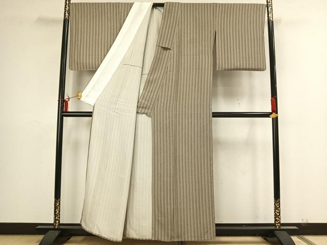 平和屋着物▽上質な小紋 単衣 間道 正絹 逸品 AAAZ1471fy