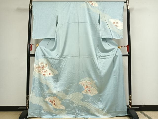 平和屋着物▽創業460年・千總　訪問着　単衣　絞り　刺繍　草花文　金彩　正絹　逸品　未使用　AAAZ1472fy
