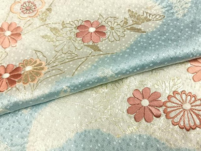 平和屋着物▽創業460年・千總　訪問着　単衣　絞り　刺繍　草花文　金彩　正絹　逸品　未使用　AAAZ1472fy