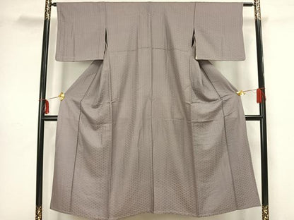 平和屋着物▽上質な色無地 単衣 菱地紋 薄色 正絹 逸品 AAAZ1473fy