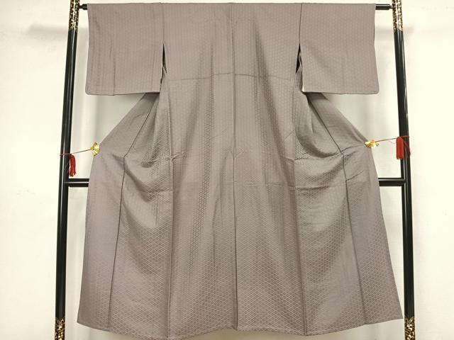 平和屋着物▽上質な色無地 単衣 菱地紋 薄色 正絹 逸品 AAAZ1473fy