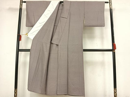 平和屋着物▽上質な色無地 単衣 菱地紋 薄色 正絹 逸品 AAAZ1473fy