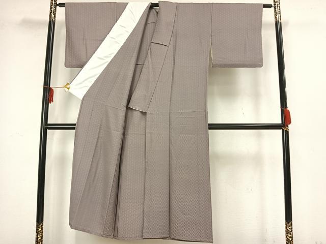 平和屋着物▽上質な色無地 単衣 菱地紋 薄色 正絹 逸品 AAAZ1473fy