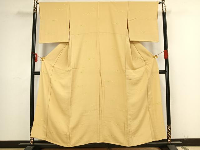 平和屋着物▽上質な小紋 単衣 地紋起こし 丸文 正絹 逸品 AAAZ1474fy