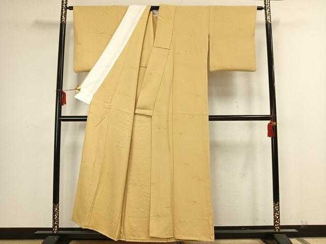 平和屋着物▽上質な小紋 単衣 地紋起こし 丸文 正絹 逸品 AAAZ1474fy