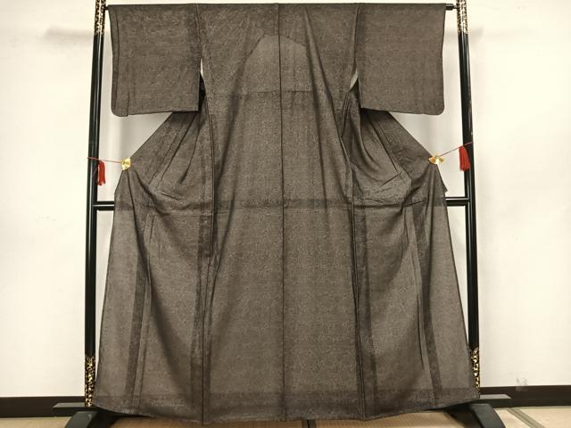 平和屋着物▽上質な小紋 無双 紗袷 紗×絽 立波文 魚 正絹 逸品 未使用 AAAZ1475fy