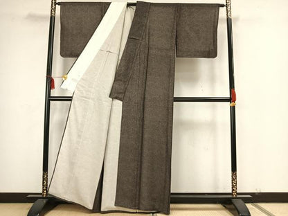 平和屋着物▽上質な小紋 無双 紗袷 紗×絽 立波文 魚 正絹 逸品 未使用 AAAZ1475fy