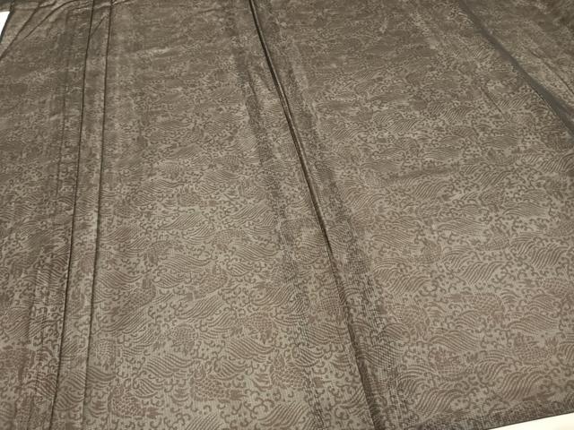 平和屋着物▽上質な小紋 無双 紗袷 紗×絽 立波文 魚 正絹 逸品 未使用 AAAZ1475fy