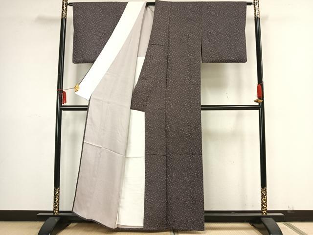 平和屋着物▽上質な小紋 単衣 散らし文 正絹 逸品 AAAZ1478fy