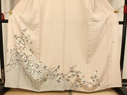 平和屋着物▽訪問着　単衣　作家物　枝花文　正絹　逸品　AAAZ1479fy