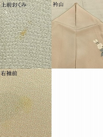 平和屋着物▽訪問着　単衣　作家物　枝花文　正絹　逸品　AAAZ1479fy