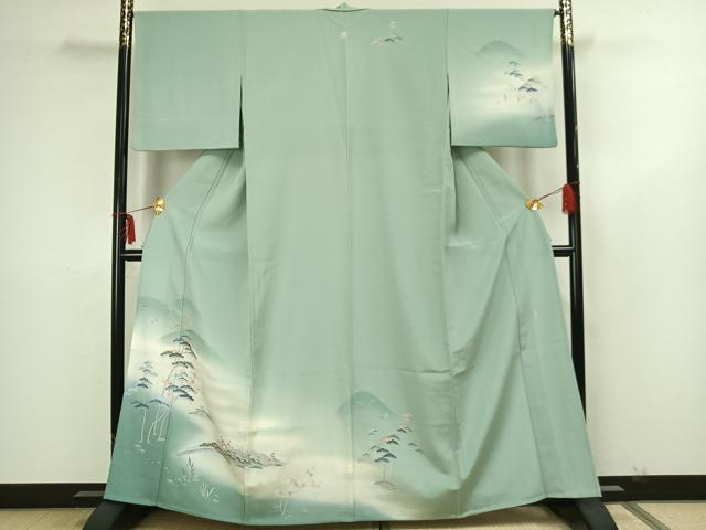平和屋着物▽訪問着 単衣 作家物 風景文 暈し染め 正絹 逸品 AAAZ1480fy