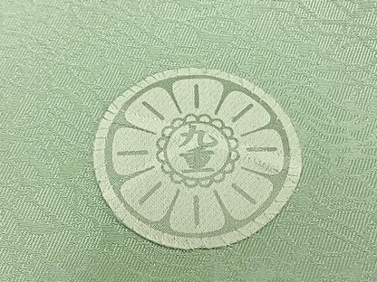 平和屋着物▽上質な色無地　単衣　唐草地紋　夏虫色　正絹　逸品　AAAZ1481fy