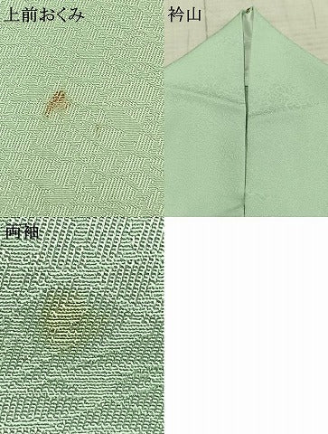 平和屋着物▽上質な色無地　単衣　唐草地紋　夏虫色　正絹　逸品　AAAZ1481fy