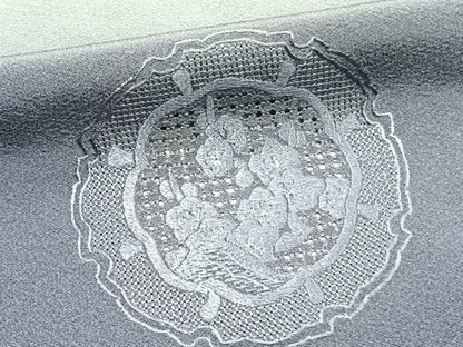 平和屋着物▽訪問着 単衣 中国三大刺繍 汕頭刺繍 スワトウ刺繍 雪輪花文 暈し染め 正絹 逸品 未使用 AAAZ1483fy