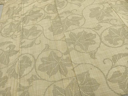 平和屋着物▽上質な紬 単衣 唐草文 正絹 逸品 AAAZ1484fy