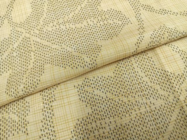 平和屋着物▽上質な紬 単衣 唐草文 正絹 逸品 AAAZ1484fy