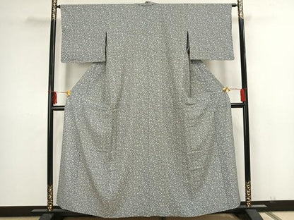 平和屋着物▽上質な小紋　単衣　抽象文様　正絹　逸品　AAAZ1485fy