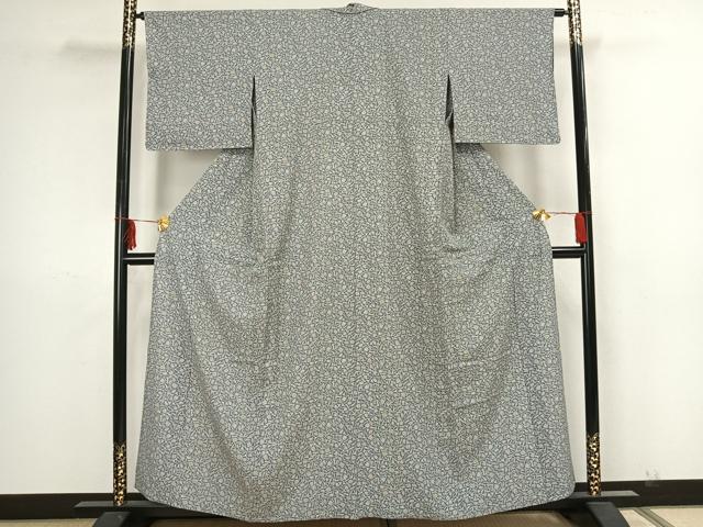 平和屋着物▽上質な小紋　単衣　抽象文様　正絹　逸品　AAAZ1485fy