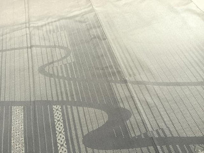 平和屋着物▽本塩沢 訪問着 単衣 流水文 正絹 逸品 AAAZ1487fy