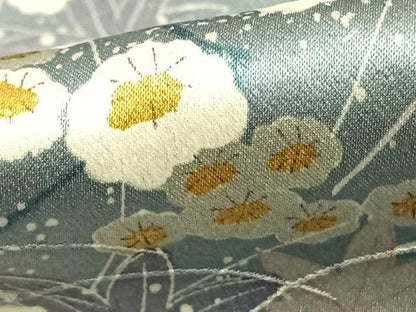 平和屋着物▽上質な小紋 単衣 雲取り草花文 正絹 逸品 AAAZ1488fy