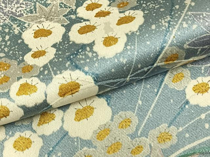 平和屋着物▽上質な小紋 単衣 雲取り草花文 正絹 逸品 AAAZ1488fy