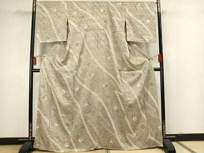 平和屋着物▽上質な小紋 単衣 絞り 辻が花 正絹 逸品 未使用 AAAZ1489fy
