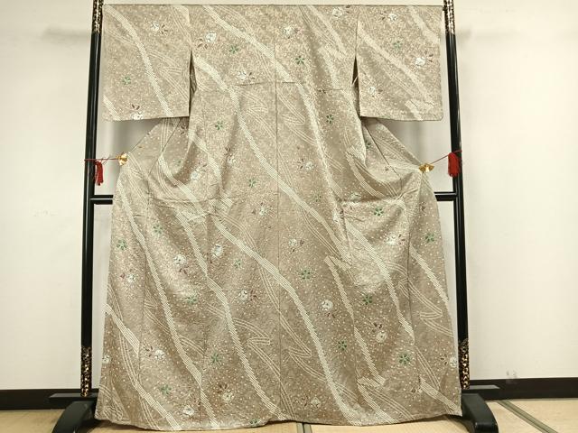 平和屋着物▽上質な小紋 単衣 絞り 辻が花 正絹 逸品 未使用 AAAZ1489fy