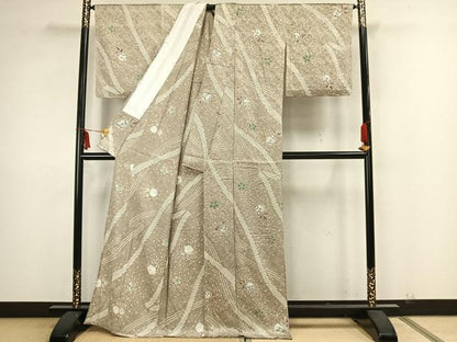 平和屋着物▽上質な小紋 単衣 絞り 辻が花 正絹 逸品 未使用 AAAZ1489fy