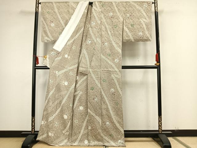 平和屋着物▽上質な小紋 単衣 絞り 辻が花 正絹 逸品 未使用 AAAZ1489fy