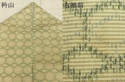 平和屋着物▽上質な小紋 単衣 幾何学文様 正絹 逸品 AAAZ1492fy